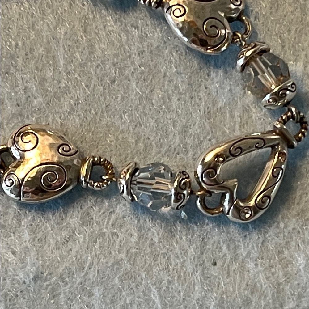Brighton Elegant Silver Heart Bracelet - Like New
